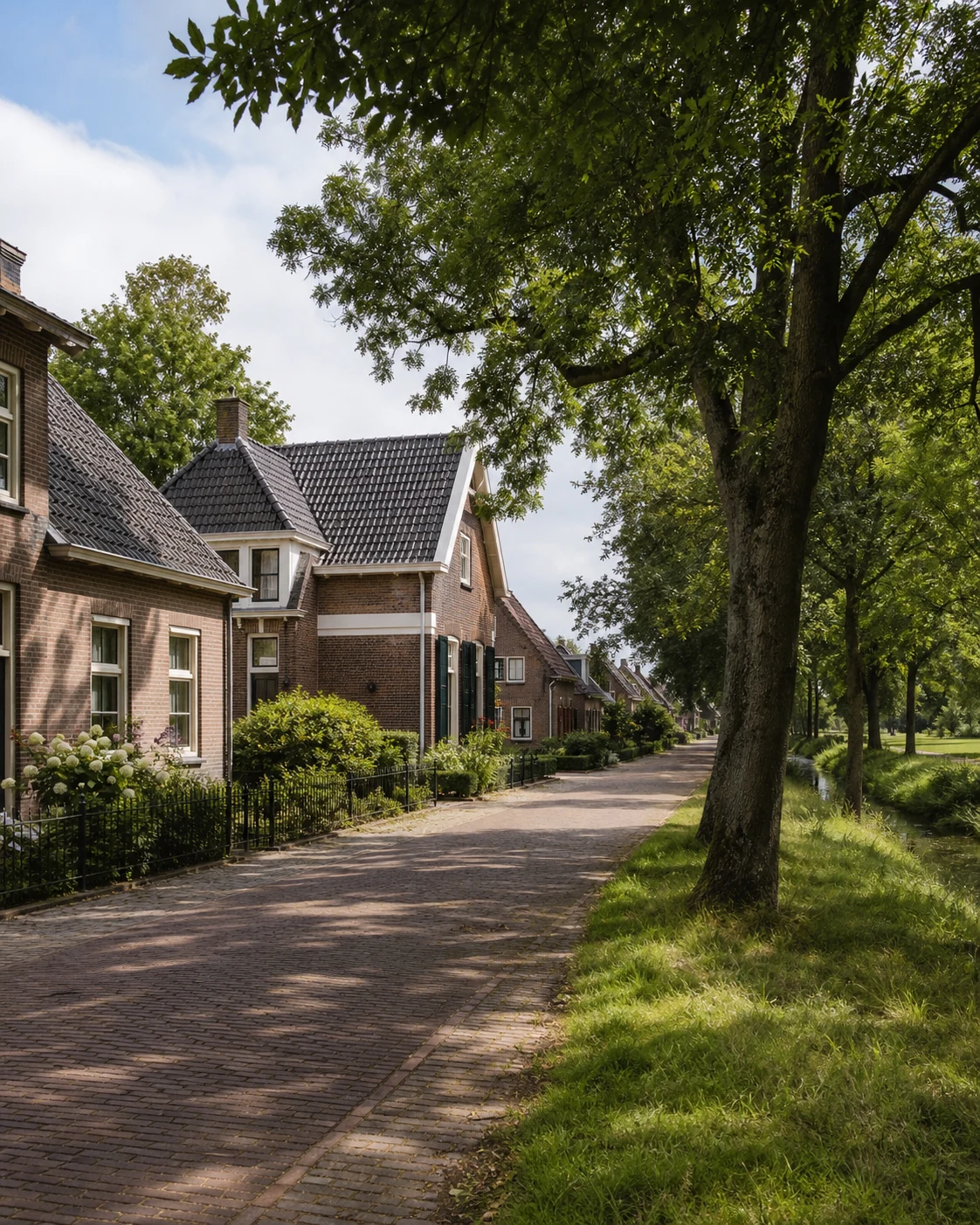 Dorpsomgeving met woningen en groen in Aalst, Noord-Brabant