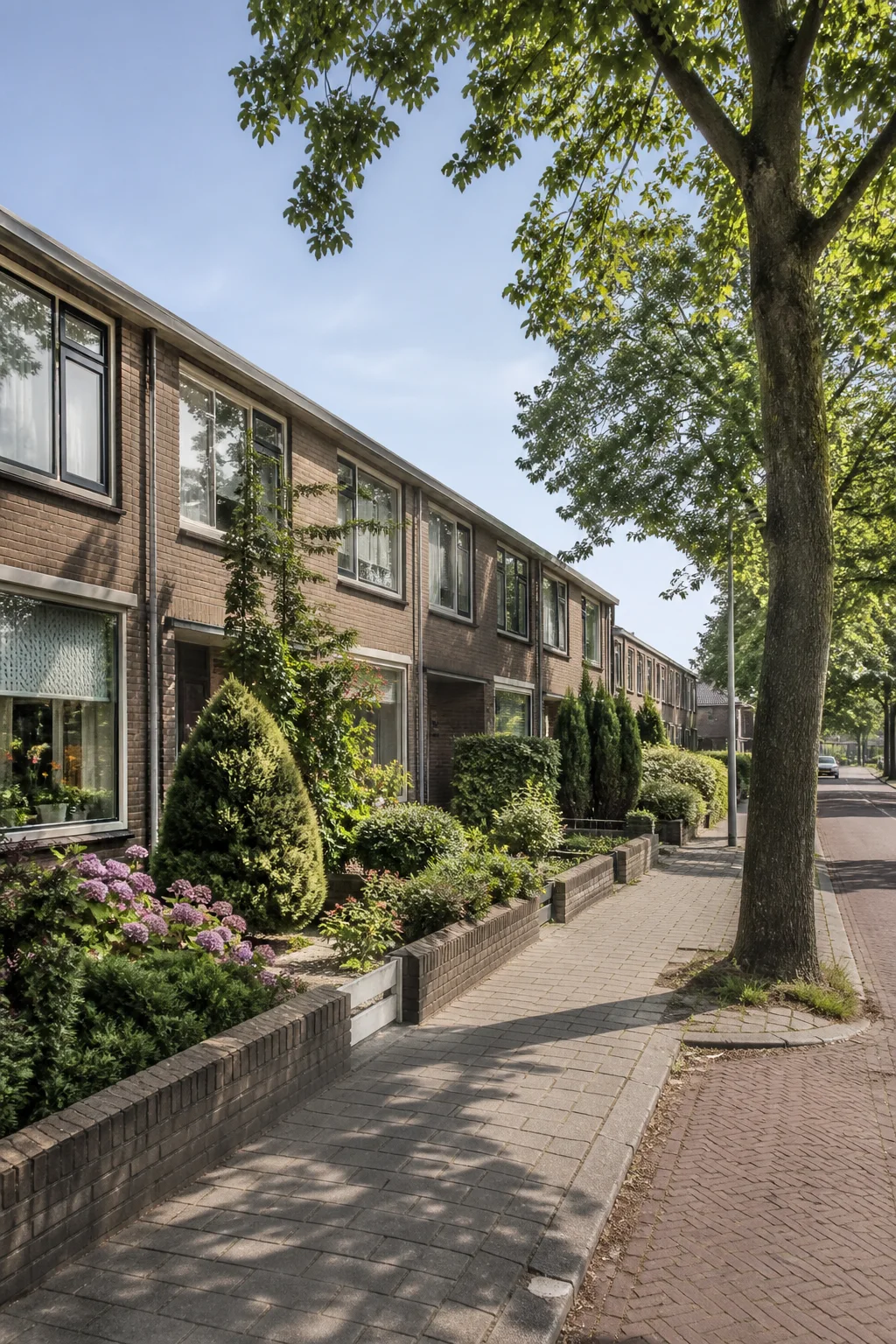 Groene woonstraat met woningen in Achtse Barrier–Gunterslaer, Eindhoven