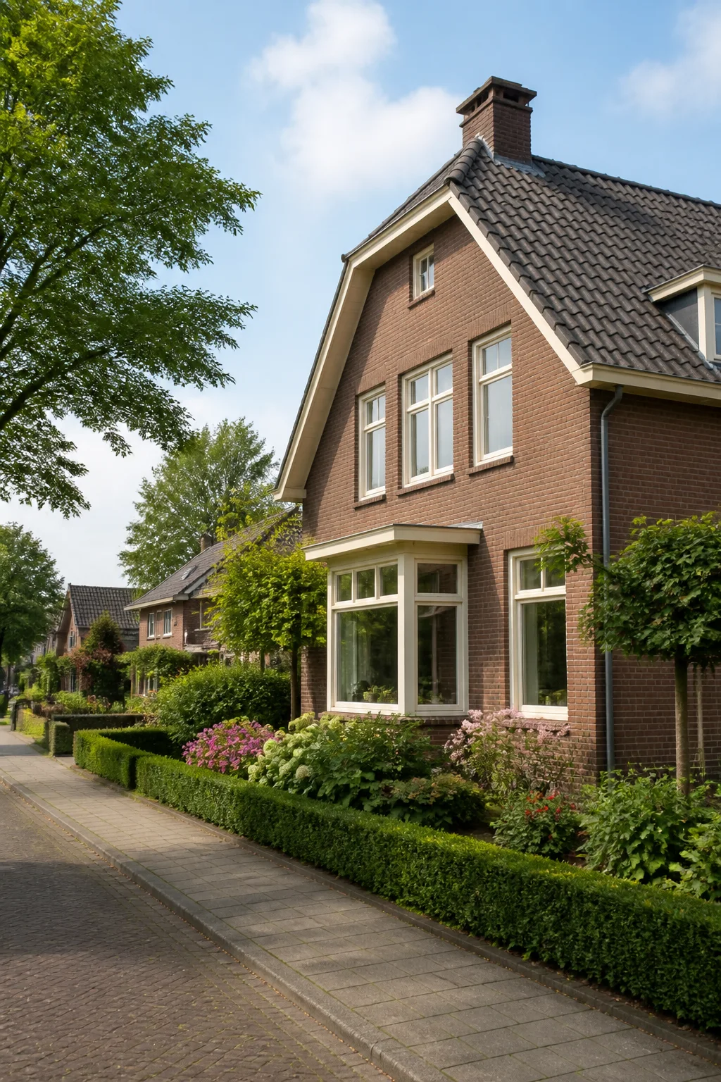 Dorpsomgeving met woningen en groen in Asten, Noord-Brabant