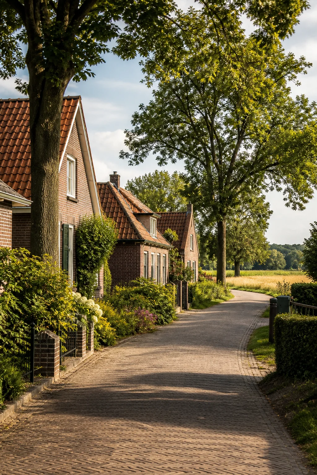 Huis laten taxeren in Duizel | NWWI | €599 all-in | NRVT 1 Dorpslandschap met woningen en groen in Duizel, Noord-Brabant