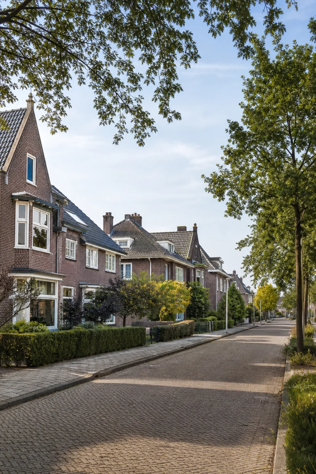 Dorpsomgeving met woningen en groen in Geldrop, Noord-Brabant