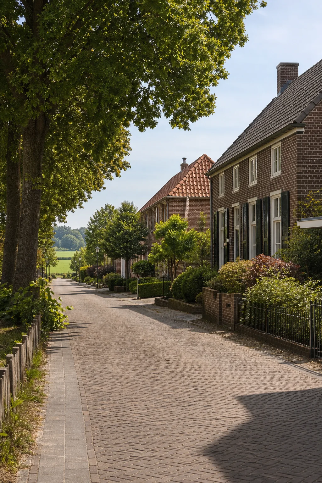 Dorpsomgeving met woningen en groen in Mierlo, Noord-Brabant