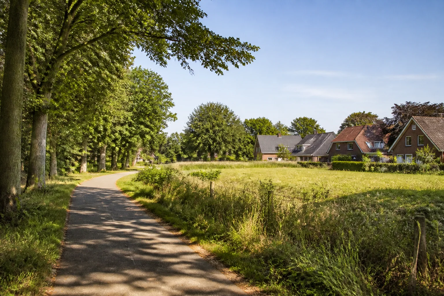 Dorpslandschap met woningen en groen rond Mierlo