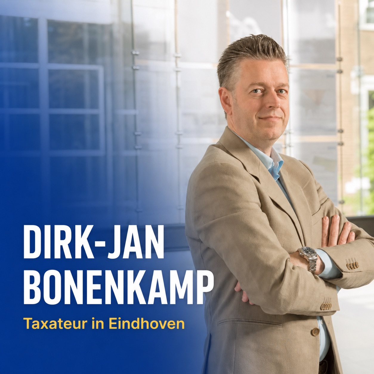 Dirk-Jan Bonenkamp, taxateur bij Cheetah Valuations in Eindhoven. Afbeeldingstekst: Dirk-Jan Bonenkamp, taxateur in Eindhoven.