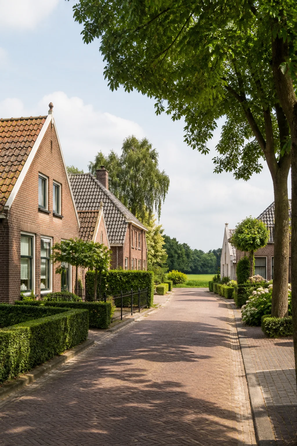 Dorpsomgeving met woningen en groen in Steensel, Noord-Brabant