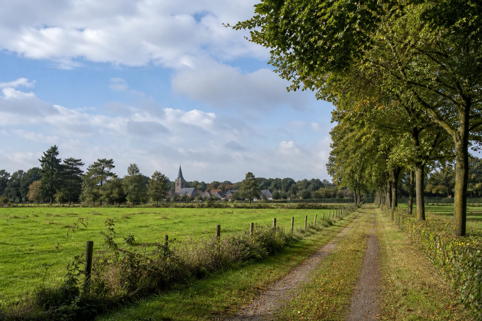Groen dorpslandschap met woningen rond Wintelre