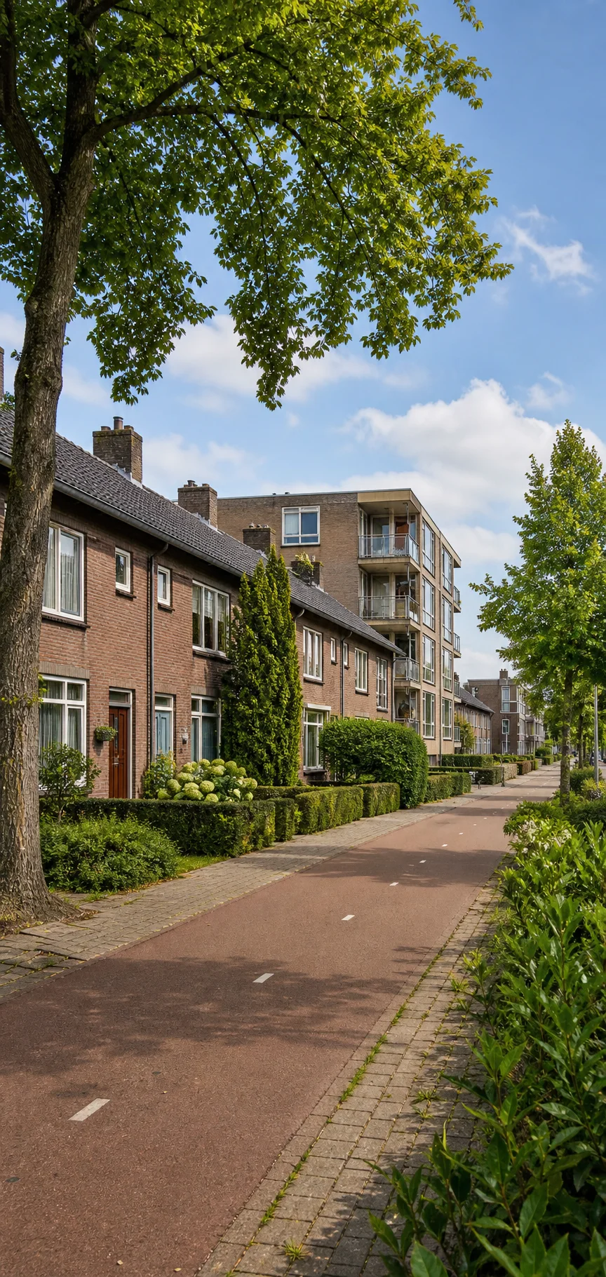 Huis laten taxeren in Woensel | CBS-wijken, WOZ en markt 1 Groene woonstraat met woningen in Woensel, Eindhoven