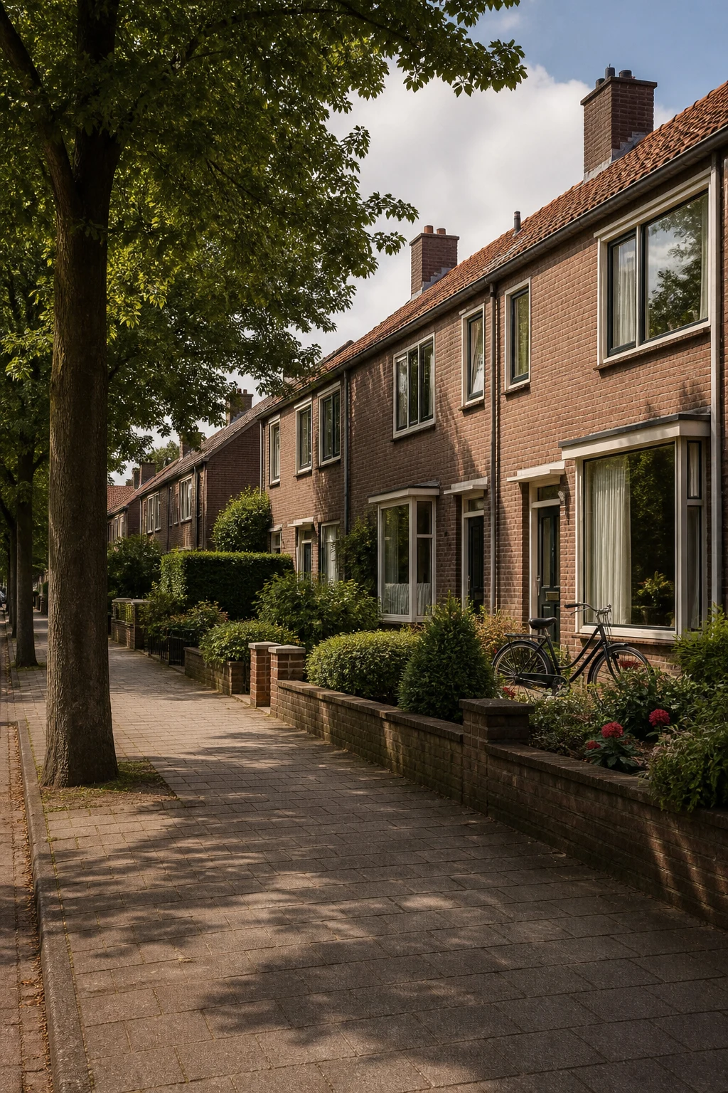 Huis laten taxeren in Woenselse Heide | NWWI-rapport €599 1 Verticale straat met naoorlogse rijwoningen in Woenselse Heide